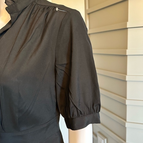 Banana Republic Factory Black Silk/Spandex Dress Size 4 - Picture 5 of 9